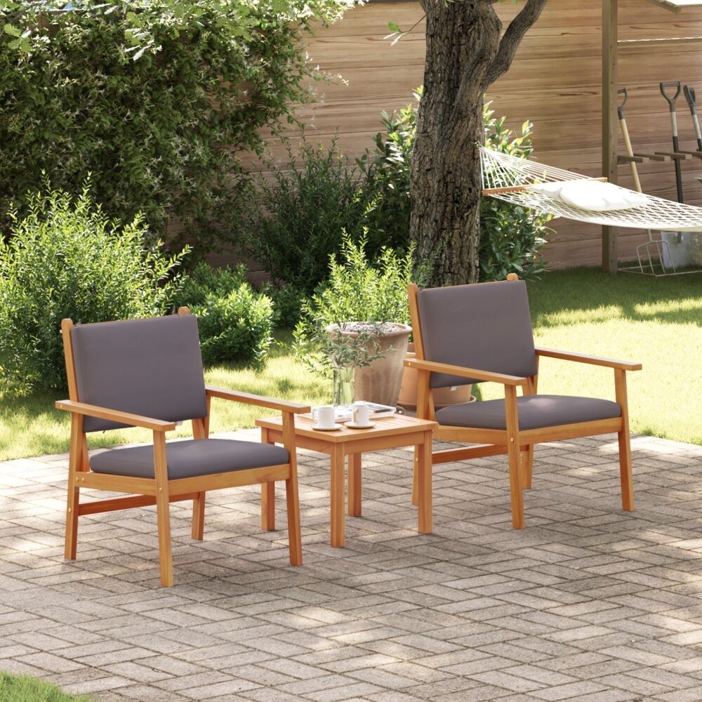 vidaXL Tuinstoelen 2 stuks met Kussens Massief Acaciahout