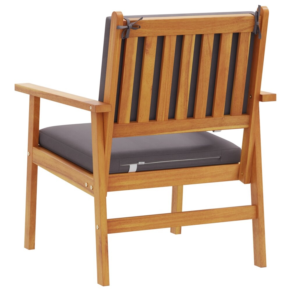 vidaXL Tuinstoelen 2 stuks met Kussens Massief Acaciahout
