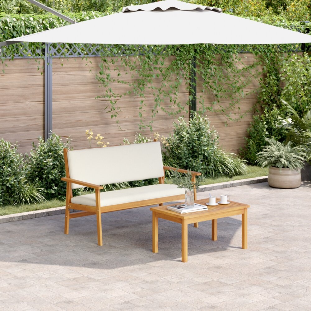 vidaXL 4-delige tuinsofa set met kussens van massief acaciahout