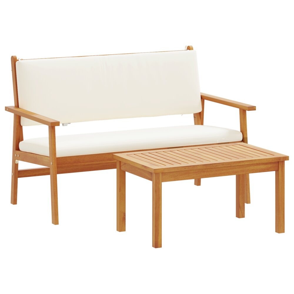 vidaXL 4-delige tuinsofa set met kussens van massief acaciahout