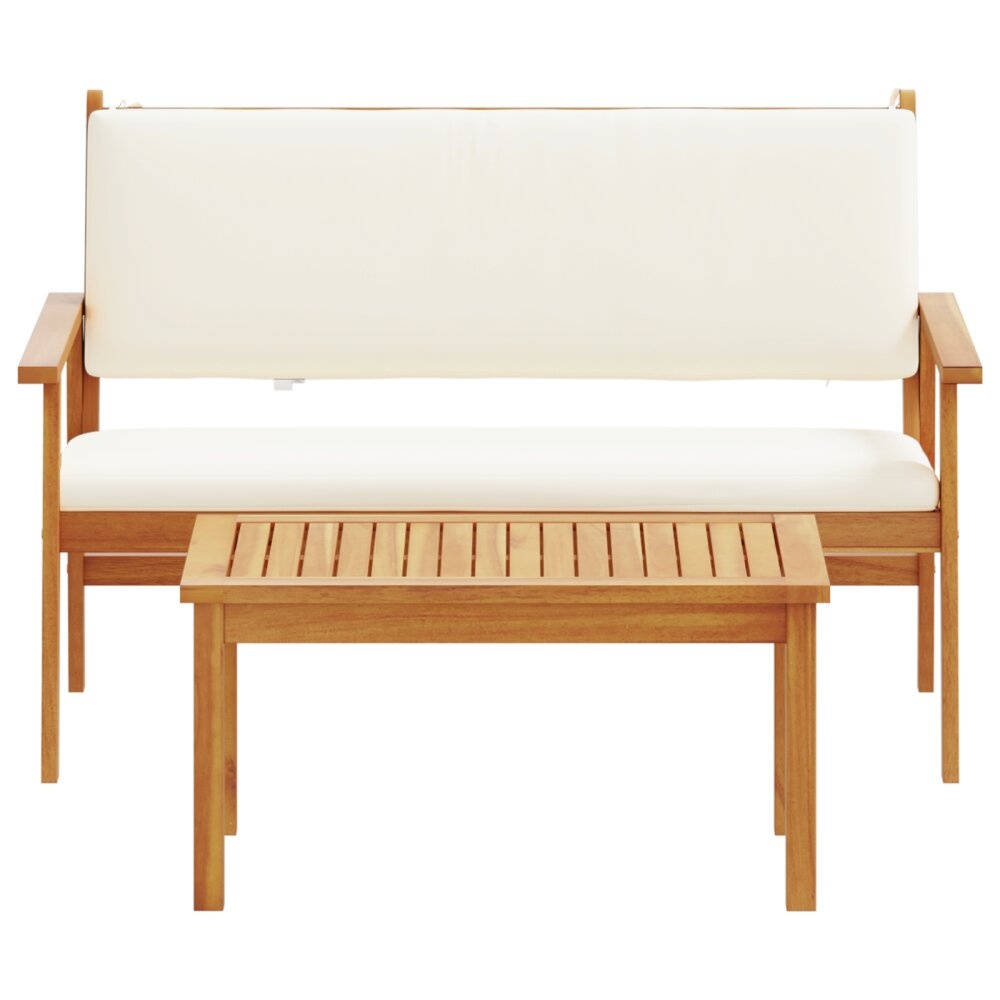 vidaXL 4-delige tuinsofa set met kussens van massief acaciahout