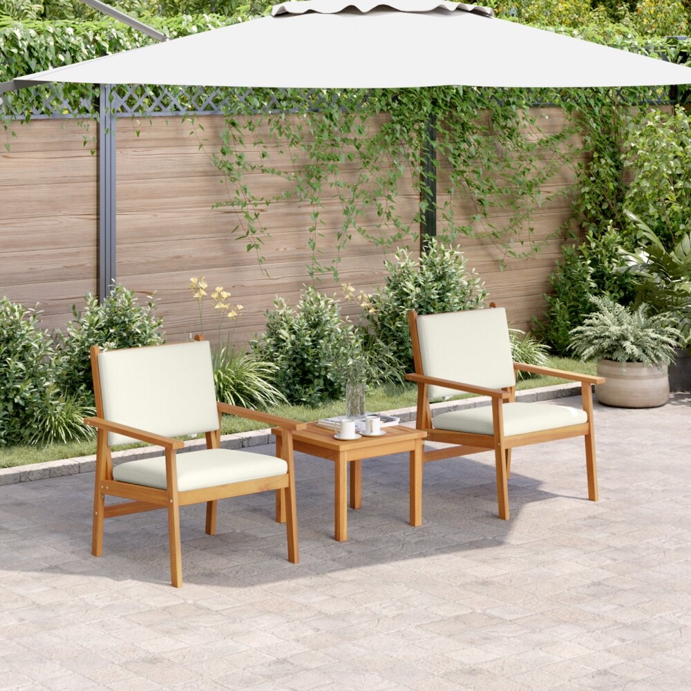 vidaXL Tuinstoelen 2 stuks met Kussens van Massief Acaciahout