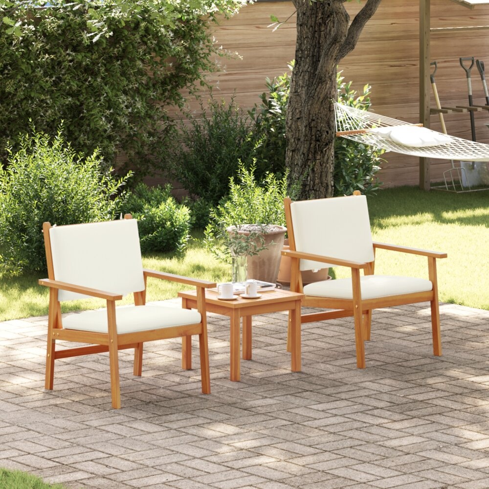 vidaXL Tuinstoelen 2 stuks met Kussens van Massief Acaciahout
