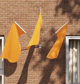 vidaXL Vlaggenpaalhouder voor 3 Vlaggen Muurbevestigd Zilver Staal