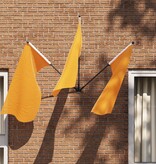 vidaXL Vlaggenmast Houder voor 3 Vlaggen Wandgemonteerd Zwart Staal