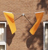 vidaXL Vlaggenstokhouder voor 2 Vlaggen Wandmontage Zilver Staal