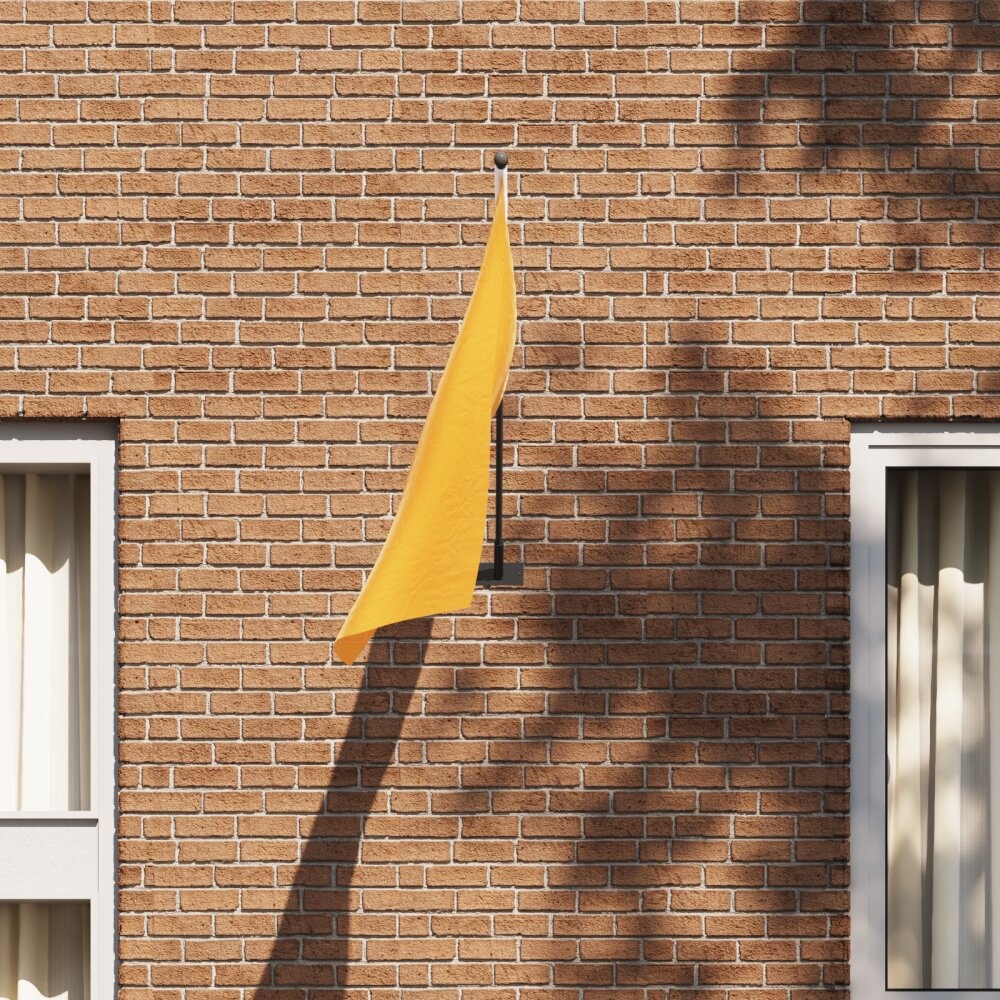 vidaXL Vlaggenmast Houder voor 1 Vlag Wandbevestiging Zwart Staal