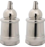 vidaXL Lamphouders 2 st nikkel satijn E27