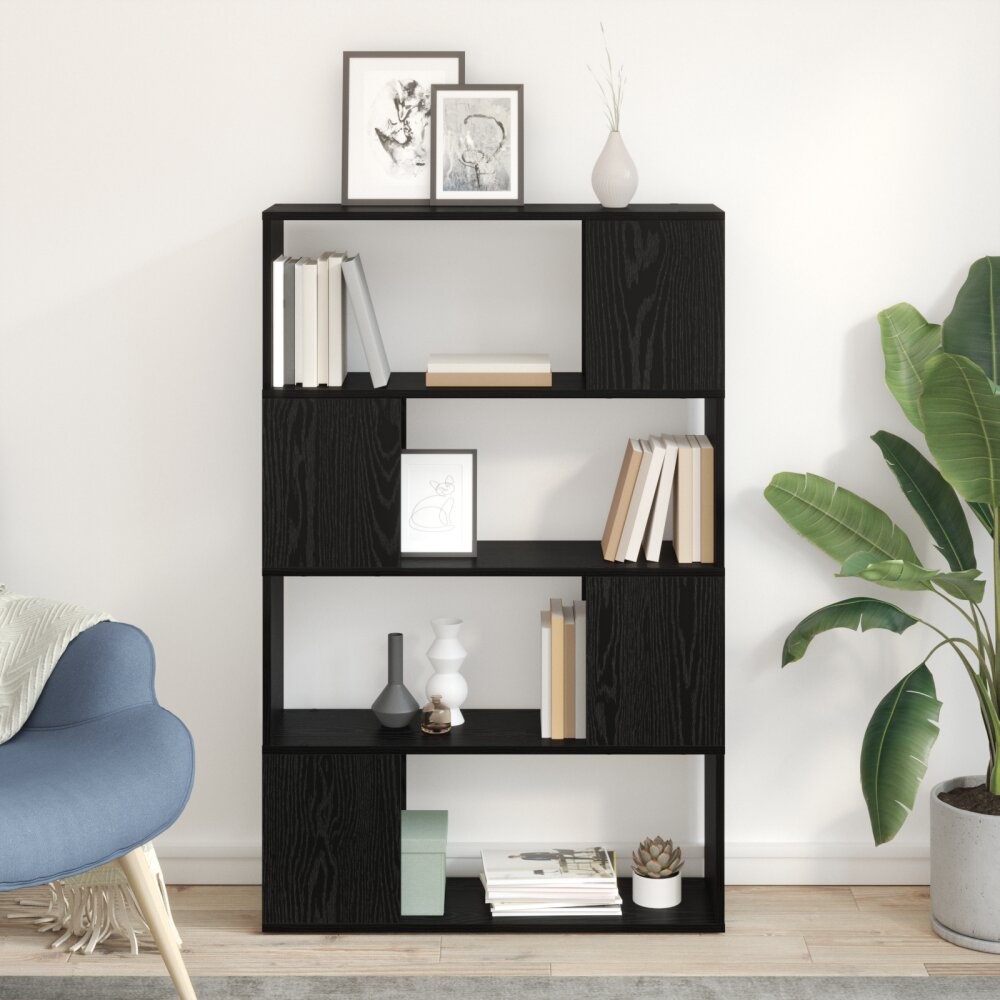 VidaXL Entertainmentcentrum Zwart eiken Bewerkt hout 80 x 24 x 124 cm