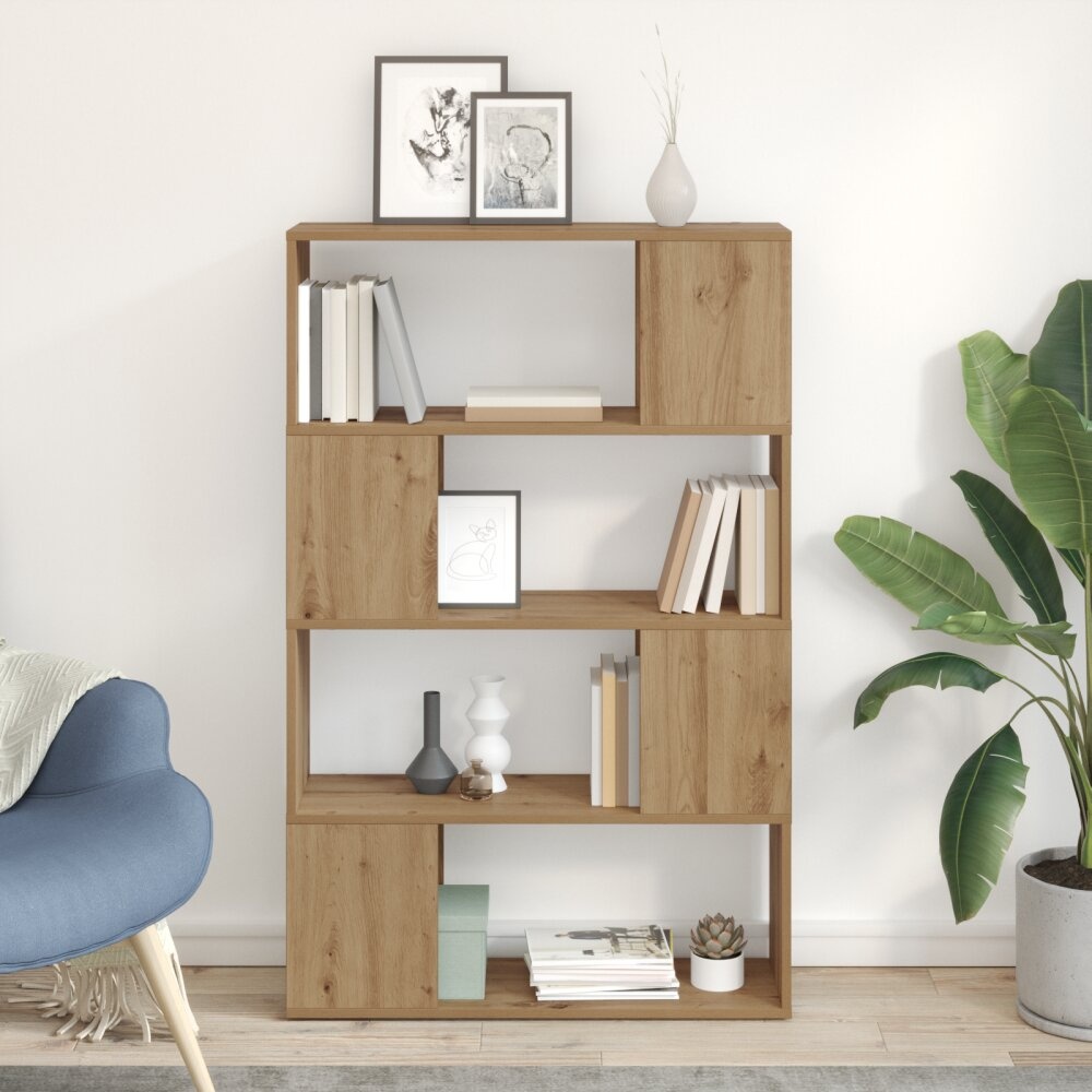 VidaXL Boekenkast Artisan eiken Bewerkt hout 80 x 24 x 124 cm Opslag