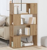 VidaXL Boekenkast Artisan eiken Bewerkt hout 80 x 24 x 124 cm Opslag