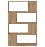 VidaXL Boekenkast Artisan eiken Bewerkt hout 80 x 24 x 124 cm Opslag