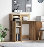 VidaXL Bureau met Opslag Artisan Eiken 90x48x101.5 cm Bewerkt hout