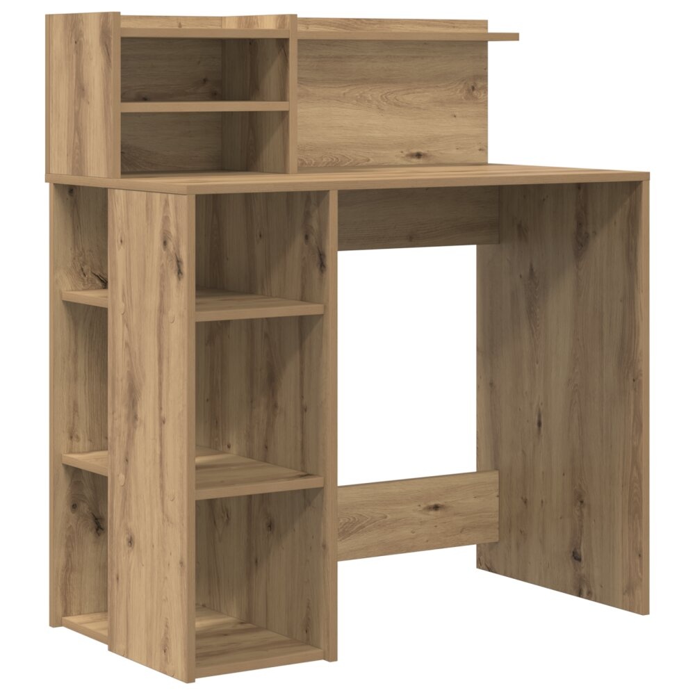 VidaXL Bureau met Opslag Artisan Eiken 90x48x101.5 cm Bewerkt hout