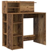 VidaXL Bureau met Opbergruimte Oud Hout 90x48x101.5 cm Vervaardigd hout
