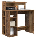 VidaXL Bureau met Opbergruimte Oud Hout 90x48x101.5 cm Vervaardigd hout