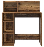 VidaXL Bureau met Opbergruimte Oud Hout 90x48x101.5 cm Vervaardigd hout