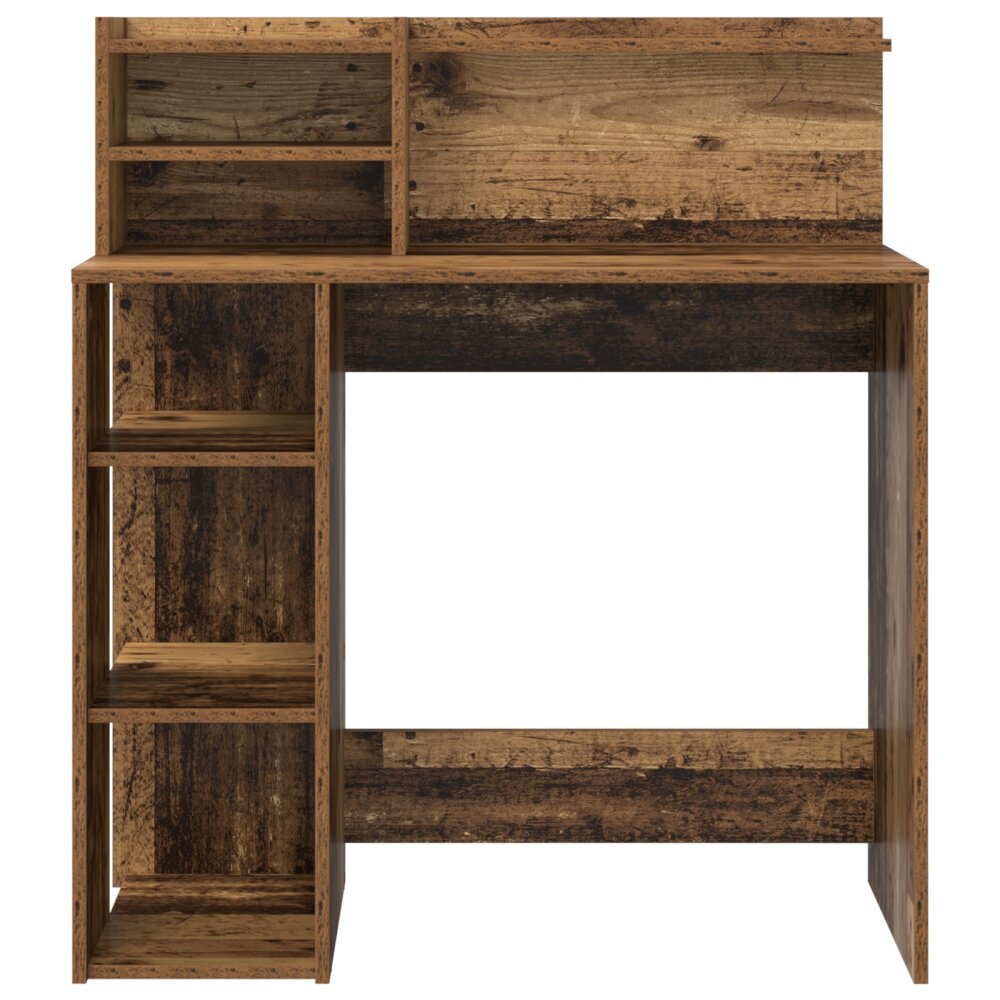 VidaXL Bureau met Opbergruimte Oud Hout 90x48x101.5 cm Vervaardigd hout