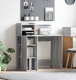 VidaXL Bureau met Opbergruimte Grijs Sonoma 90x48x101.5 cm Bewerkt hout