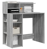 VidaXL Bureau met Opbergruimte Grijs Sonoma 90x48x101.5 cm Bewerkt hout