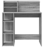 VidaXL Bureau met Opbergruimte Grijs Sonoma 90x48x101.5 cm Bewerkt hout