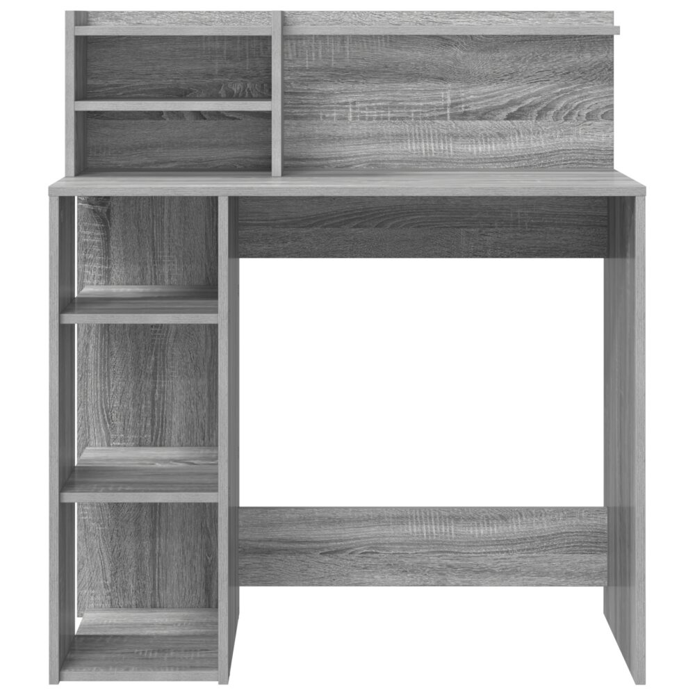 VidaXL Bureau met Opbergruimte Grijs Sonoma 90x48x101.5 cm Bewerkt hout