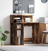 VidaXL Bureau met Opslag Gerookt Eiken 90x48x101.5 cm Bewerkt Hout
