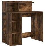 VidaXL Bureau met Opslag Gerookt Eiken 90x48x101.5 cm Bewerkt Hout