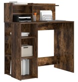VidaXL Bureau met Opslag Gerookt Eiken 90x48x101.5 cm Bewerkt Hout