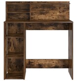 VidaXL Bureau met Opslag Gerookt Eiken 90x48x101.5 cm Bewerkt Hout