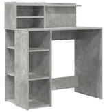 VidaXL Bureau met Opbergruimte Beton Grijs 90x48x101.5 cm Bewerkt Hout