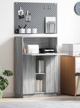 VidaXL Grijs Schrijfbureau Grijs Sonoma Geproduceerd hout Groot
