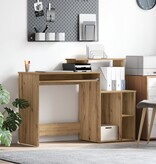 VidaXL Bureau met Opslag Artisanaal Eiken 120.5x44x88.5 cm Bewerkt Hout