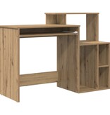 VidaXL Bureau met Opslag Artisanaal Eiken 120.5x44x88.5 cm Bewerkt Hout