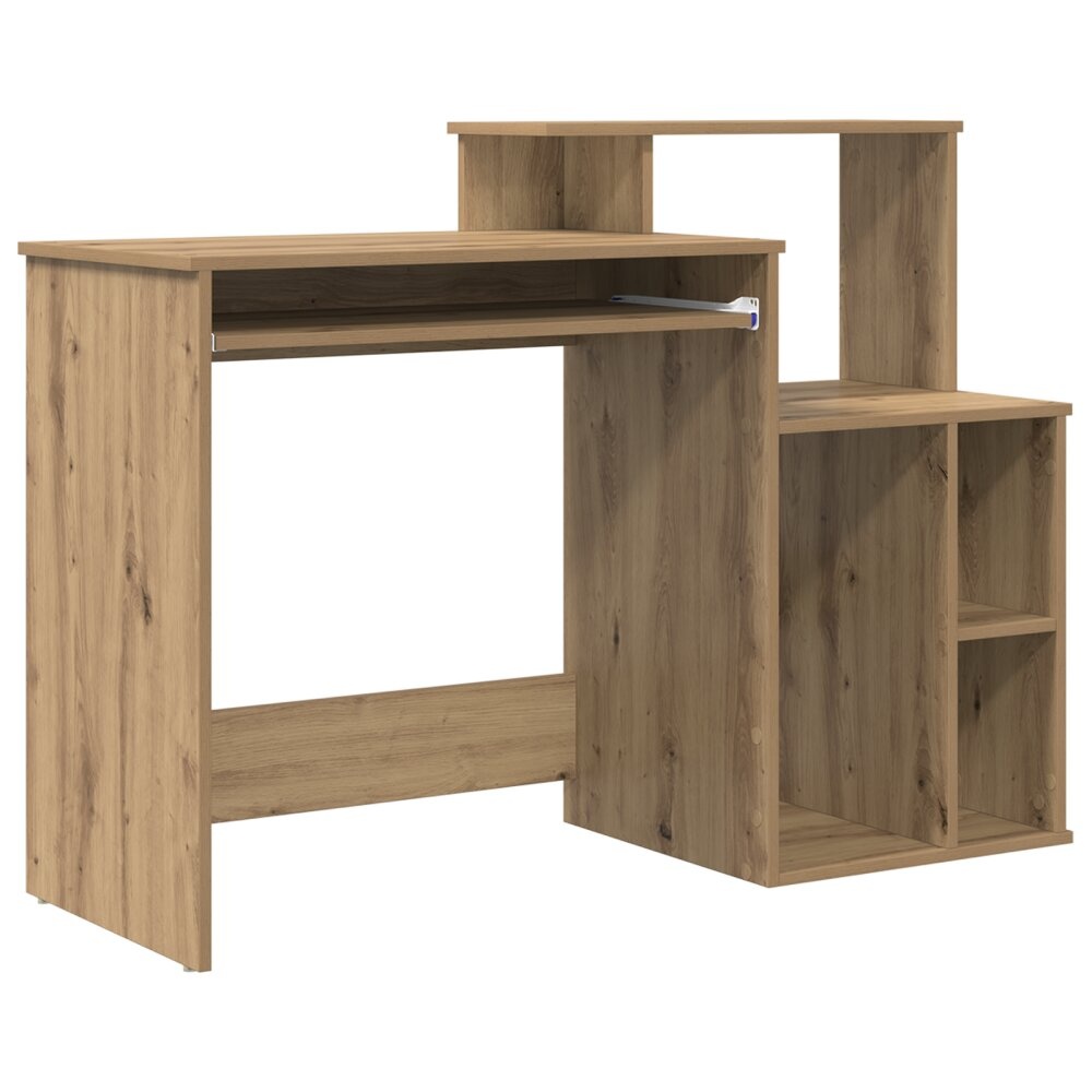 VidaXL Bureau met Opslag Artisanaal Eiken 120.5x44x88.5 cm Bewerkt Hout