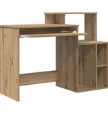 VidaXL Bureau met Opslag Artisanaal Eiken 120.5x44x88.5 cm Bewerkt Hout