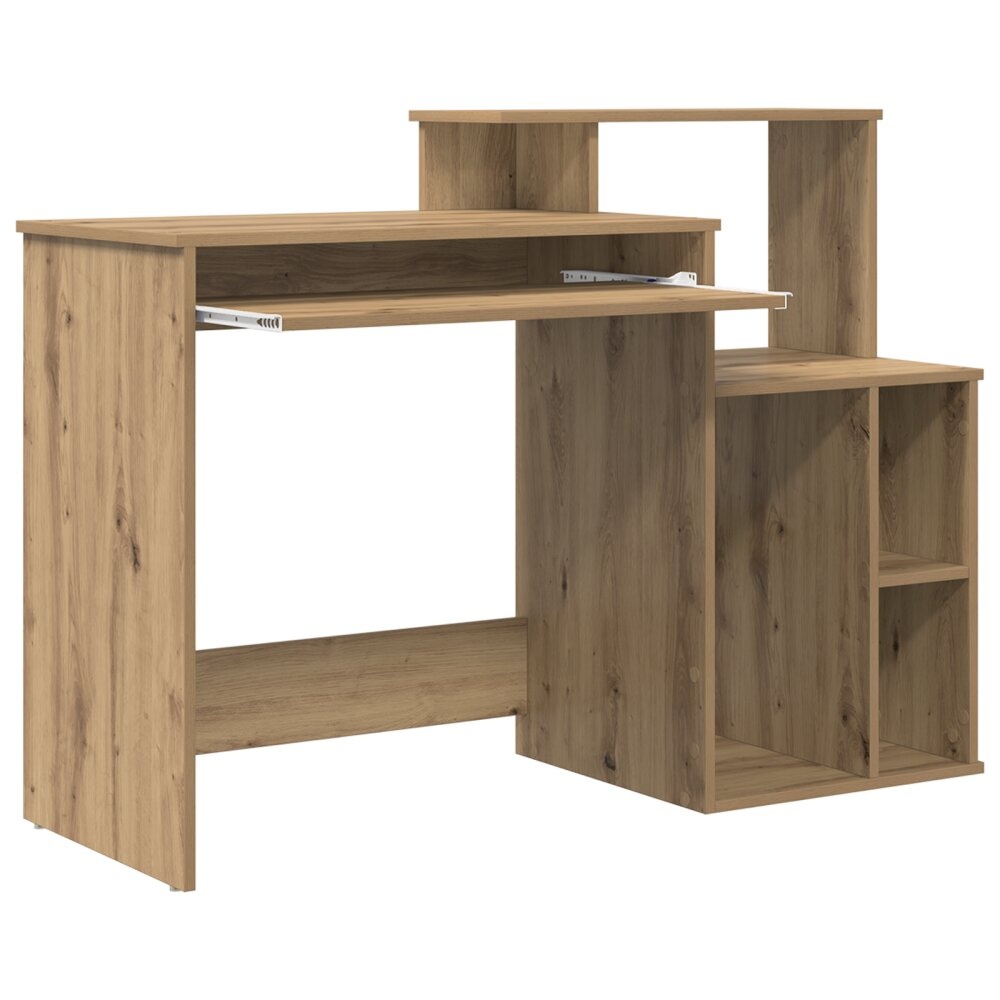 VidaXL Bureau met Opslag Artisanaal Eiken 120.5x44x88.5 cm Bewerkt Hout