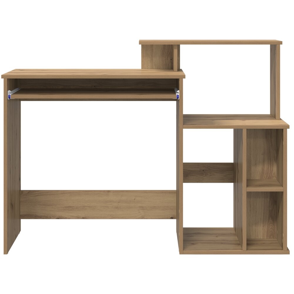 VidaXL Bureau met Opslag Artisanaal Eiken 120.5x44x88.5 cm Bewerkt Hout