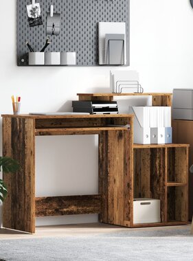 VidaXL Bureau met Opslag Oud Hout 120.5x44x88.5 cm Bewerkt Hout