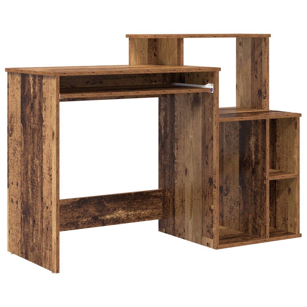 VidaXL Bureau met Opslag Oud Hout 120.5x44x88.5 cm Bewerkt Hout