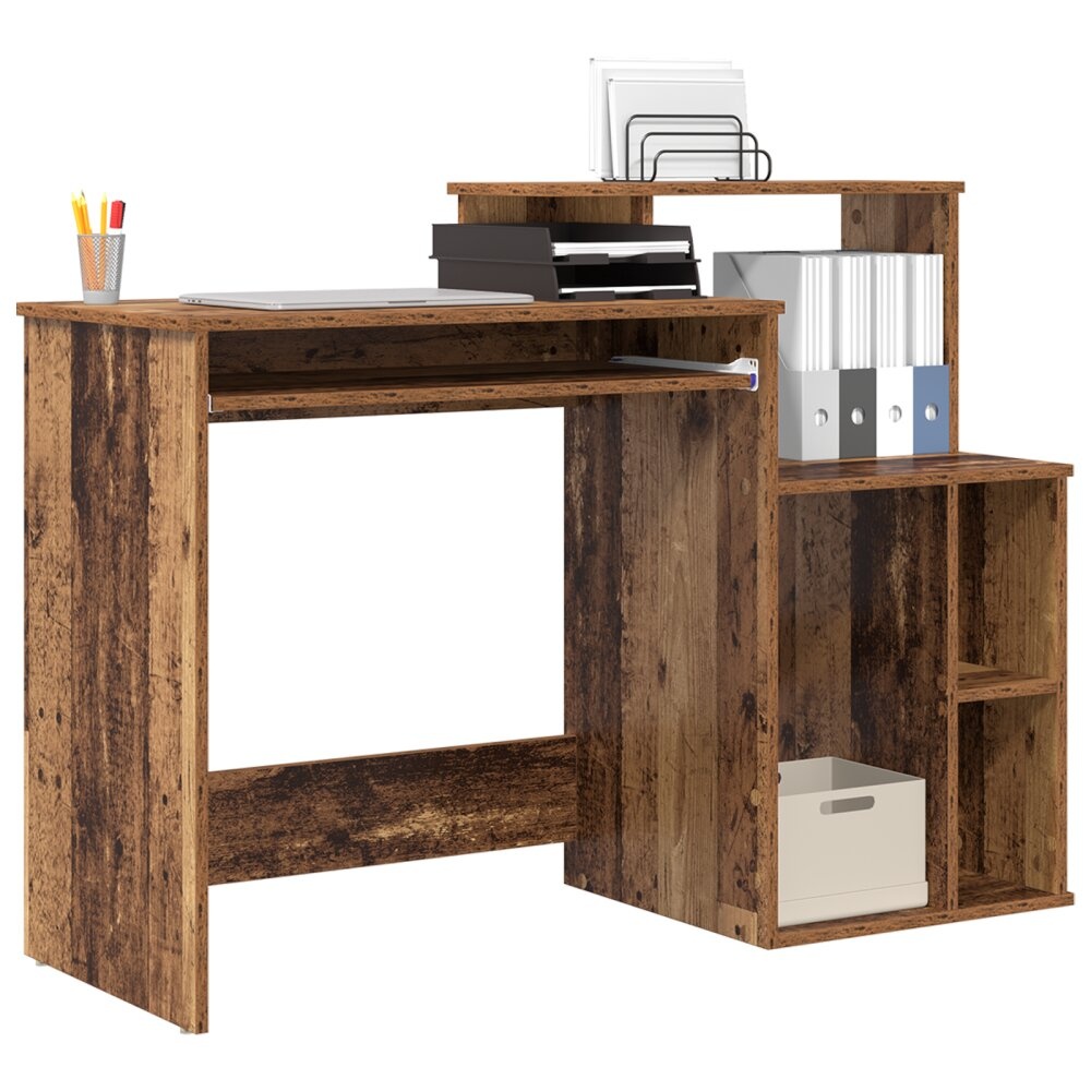 VidaXL Bureau met Opslag Oud Hout 120.5x44x88.5 cm Bewerkt Hout
