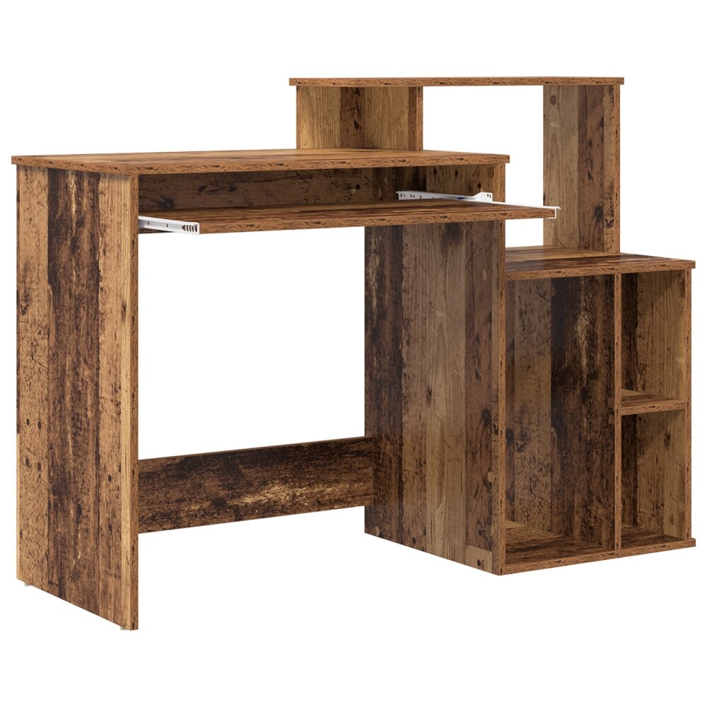 VidaXL Bureau met Opslag Oud Hout 120.5x44x88.5 cm Bewerkt Hout