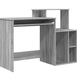 VidaXL Bureau met Opslag Grijze Sonoma 120,5x44x88,5 cm Gefabriceerd Hout