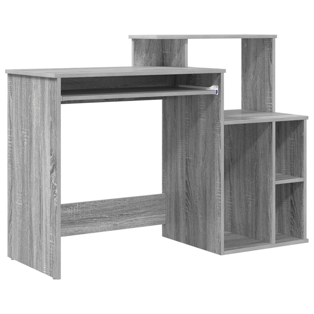 VidaXL Bureau met Opslag Grijze Sonoma 120,5x44x88,5 cm Gefabriceerd Hout