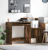 VidaXL Bureau met Opslag Rokerig Eiken 120.5x44x88.5 cm Bewerkt Hout
