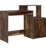 VidaXL Bureau met Opslag Rokerig Eiken 120.5x44x88.5 cm Bewerkt Hout