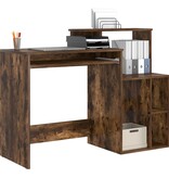 VidaXL Bureau met Opslag Rokerig Eiken 120.5x44x88.5 cm Bewerkt Hout