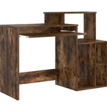 VidaXL Bureau met Opslag Rokerig Eiken 120.5x44x88.5 cm Bewerkt Hout