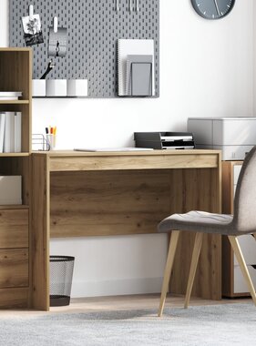 VidaXL Schrijftafel Artisan eiken MDF 100 x 50 x 76 cm Eenvoudig
