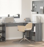 VidaXL Grijs Computer Bureau Grijs Sonoma MDF Medium Opberg Bureau